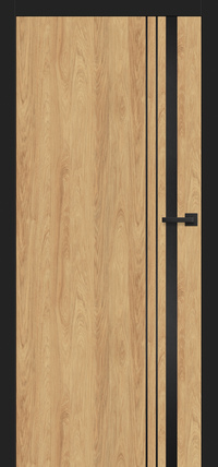 A modern fekete intarziás beltéri ajtó ajtókilincse kiegészíti az ajtó stílusát és funkcionalitását. Különleges dizájnja és minőségi anyaga fokozza az ajtó eleganciáját, hozzájárulva a tér esztétikájához és praktikumához egyaránt. Raktáron Debreceni telephelyünkön.