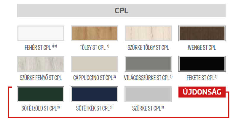 Berberys CPL beltéri ajtó CPL színek. A CPL beltéri ajtók olyan ajtók, amelyeknél a laminált borítás folyamatos nyomással kerül az ajtófelületekre. Ez a technológia rendkívül ellenálló, strapabíró és könnyen tisztítható felületet biztosít. A CPL ajtók széles szín- és mintaválasztéka lehetővé teszi az egyedi megjelenés kialakítását, és emellett ellenállnak a karcolásoknak, nedvességnek és más káros hatásoknak. Fedezze fel Budapesten elérhető CPL beltéri ajtóink előnyeit