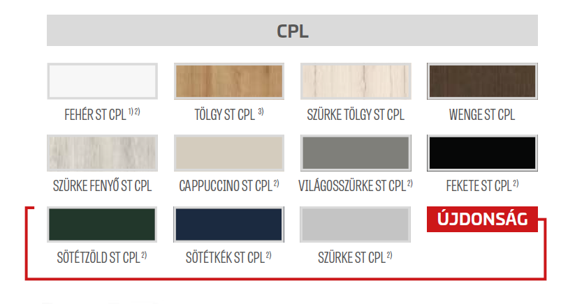 Fragi CPL beltéri ajtó CPL színek. A CPL, vagy Continuous Pressure Laminate, egy olyan technológiai folyamat, amelyet a beltéri ajtók készítésére alkalmaznak. A CPL beltéri ajtók magas nyomás alatt gyártott laminált felületeket tartalmaznak, melyek rendkívül ellenállóak a kopásnak, karcolásnak és nedvességnek. Ezek az ajtók tartósak és könnyen tisztíthatók, emellett széles szín- és mintaválasztékban elérhetők. Budapest kínál számos lehetőséget a CPL beltéri ajtók beszerzésére.