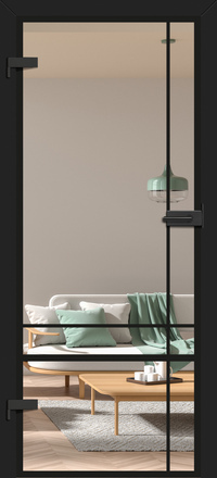 beltéri üveges ajtó tokkal - fekete