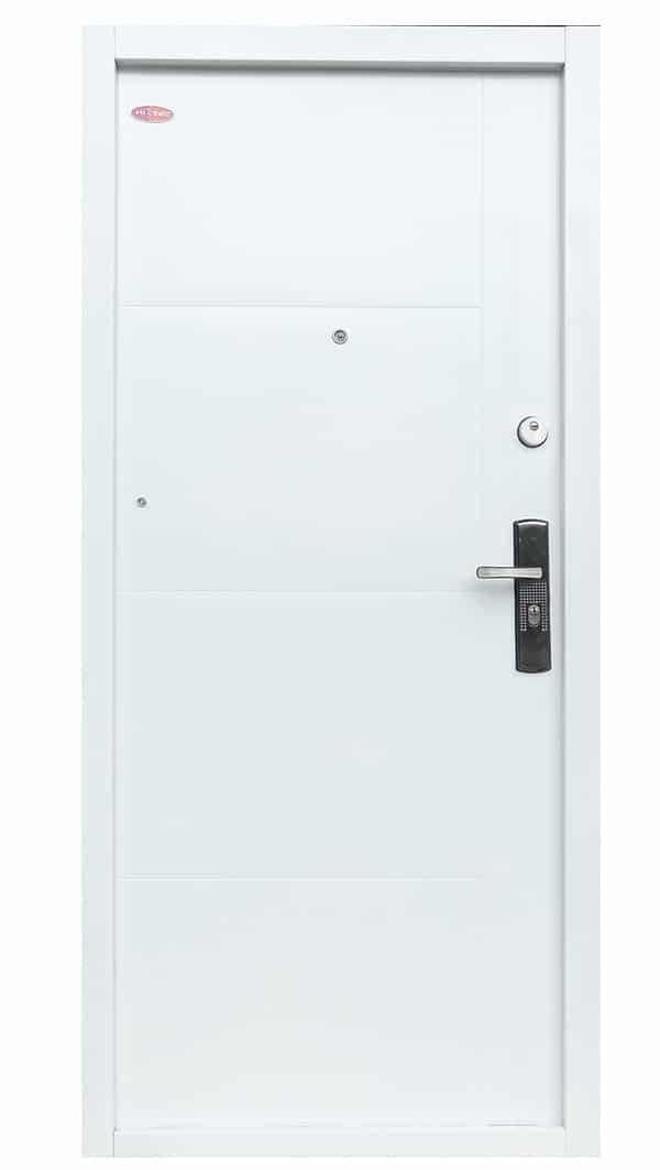 Hisec Acél bejárati ajtó modern mintás fehér. Debreceni Üzletünkben Kapható HI-SEC Acél Bejárati Ajtók. Fedezze fel a biztonságot és minőséget a HI-SEC acél bejárati ajtóinkkal Debrecenben! Üzletünk kínálja a legmagasabb szintű védelmet és tartósságot a modern és stílusos acél bejárati ajtók révén. Széles választékunkkal és tapasztalt csapatunkkal állunk rendelkezésére, hogy segítsünk kiválasztani az otthonába vagy vállalkozásába leginkább illő HI-SEC acél bejárati ajtót Debrecenben.
