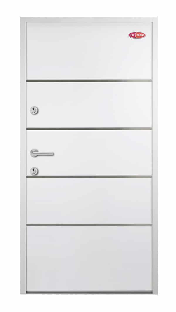 Hisec Acél bejárati ajtó prémium fehér. Budapesten Kapható Lépcsőházi Biztonsági Hi-Sec Bejárati Ajtók - Védelem és Megbízhatóság. Keresi a legmegfelelőbb megoldást lépcsőházához? Üzletünkben elérhetők a kiváló minőségű, Hi-Sec technológiával készült lépcsőházi biztonsági bejárati ajtók, melyek maximális védelmet nyújtanak. Ezek az ajtók kifejezetten tervezettek és gyártottak a lépcsőházakhoz, hogy biztosítsák az épület belső részeinek biztonságát és védelmét.