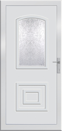 Jupiter. Megvásárolható a budapesti üzletünkben. Prémium műanyag bejárati ajtók állandó készleten. Rendelhetők 24 mm, 44 mm vastagított hőszigeteléssel. Modern, félig gríz üvegezés jellemzi, alul pedig hőszigetelt dombornyomat minta díszíti, széles színválaszték