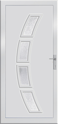 Leda Megvásárolható Budapesti üzletünkben. Minőségi bejárati ajtók széles választéka. 5 pontos biztonsági ajtózár, 3db ajtópánttal rendelkezik 76AD profil 4 üveges bronz fatörzs üvegezése egyedi egyedi stílust ad ajtajának. Színválasztéka kívül dió, belül fehér.