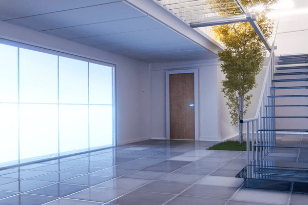 Modern lépcsőházi bejárati ajtó