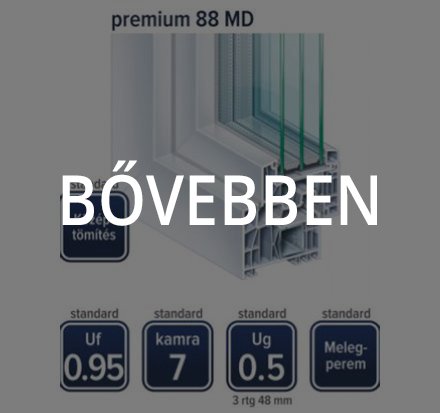műanyag ablak Prémium 88 MD bővebben