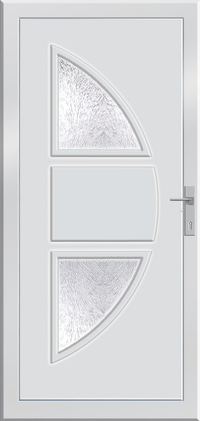 Pandora. Szaktanácsadást kérhet a debreceni üzletben Prémium műanyag bejárati ajtók akcióban. Alumínium küszöbbel, és 5 pontos biztonsági zárral ellátott. Negyedkör gríz üvegezés, középen dombornyomat minta díszíti dió színben