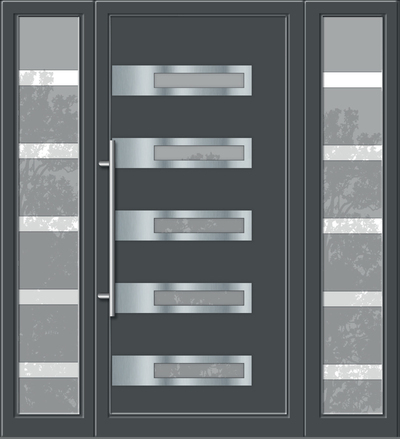 Pictor Debrecenben kérjen árajánlatot üzletünkből. Gyártásnál mindig a GU vasalatrendszer kerül a Kömmerling bejárati ajtóba. Vízszintes 5 gríz üveg 3 rétegben, Inox borítással az ajtólapon. Modern formavilág, rendelhető dió színben a sötétebb hatásért.