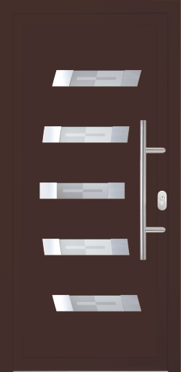 Roma 3 Alumínium bejárati ajtó, Békéscsabai üzletünkben magas színvonalú alumínium bejárati ajtók gyártását vállaljuk. Modern technológiával és tapasztalt szakemberekkel rendelkezünk, hogy egyedi igényeinek maximálisan megfelelő bejárati ajtót tervezhessünk és készíthessünk Önnek. Az otthona biztonságát és esztétikáját szem előtt tartva garantáljuk a minőségi gyártást